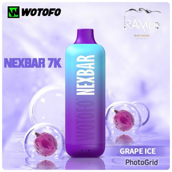 پاد یکبار مصرف ووتوفو نکسبار انگور یخ _ WOTOFO Nexbar Grape Ice 7k puff Pod