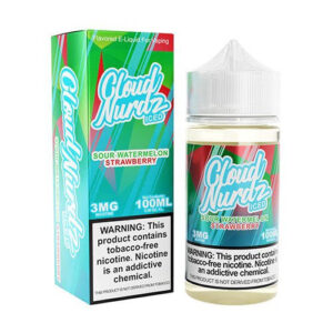 فری جویس کلودنوردز هندوانه توت فرنگی یخ - Cloud Nurdz watermelon strawberry ice Free Juice 100 ml
